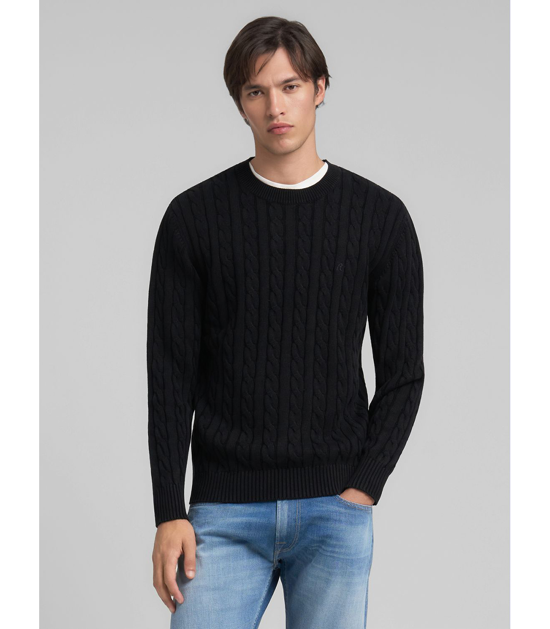 ケーブル編みコットンプルオーバー 詳細画像 ブラック 2